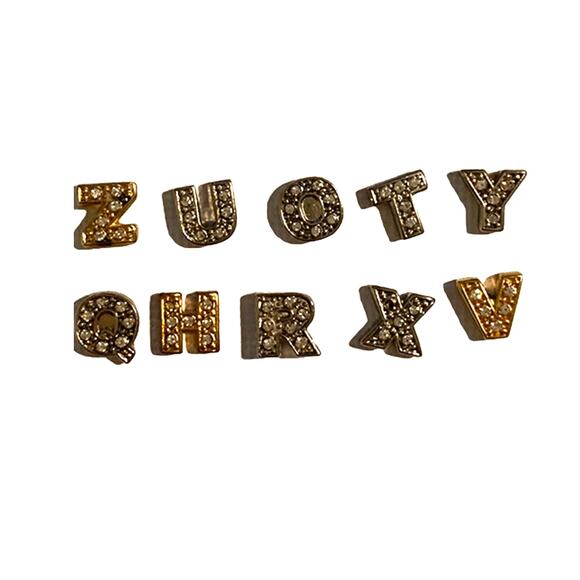 Lot 100+ Floating Locket Jewelry Charms Gold Silver Alphabet Initials Letters - Picture 9 of 12